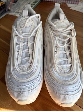 Nike White/Cream Wave-Textured Sneakers